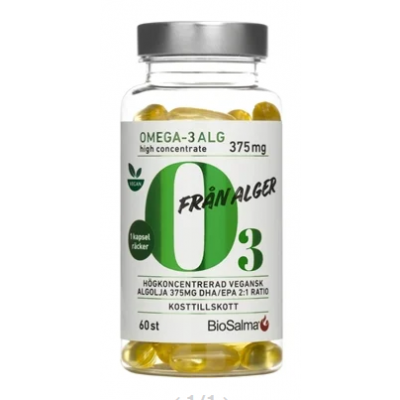 BioSalma Omega 3 av Alg 375 mg DHAEPA 60 kapslar